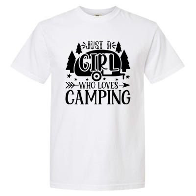 Just A Girl Who Loves Camping Garment-Dyed Heavyweight T-Shirt