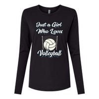 Just A Girl Who Love Volleyball Womens Cotton Relaxed Long Sleeve T-Shirt