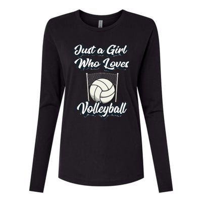 Just A Girl Who Love Volleyball Womens Cotton Relaxed Long Sleeve T-Shirt