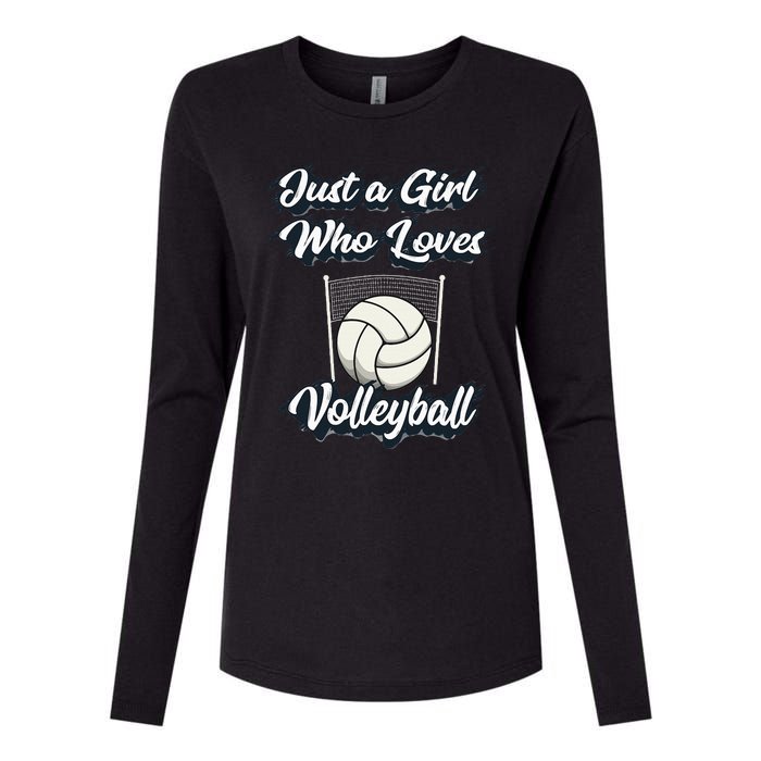 Just A Girl Who Love Volleyball Womens Cotton Relaxed Long Sleeve T-Shirt