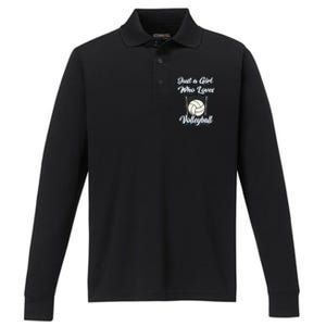 Just A Girl Who Love Volleyball Performance Long Sleeve Polo