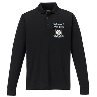 Just A Girl Who Love Volleyball Performance Long Sleeve Polo