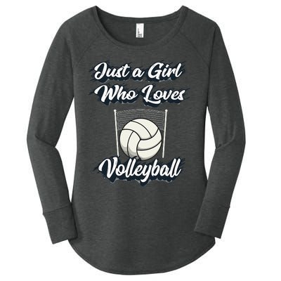 Just A Girl Who Love Volleyball Women's Perfect Tri Tunic Long Sleeve Shirt