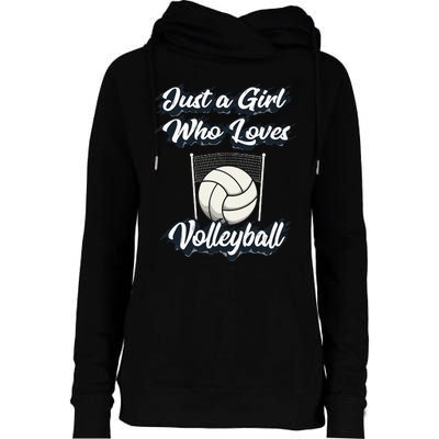 Just A Girl Who Love Volleyball Womens Funnel Neck Pullover Hood