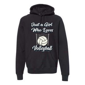 Just A Girl Who Love Volleyball Premium Hoodie