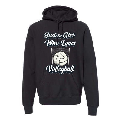 Just A Girl Who Love Volleyball Premium Hoodie