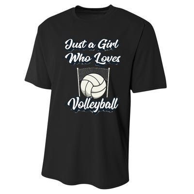 Just A Girl Who Love Volleyball Performance Sprint T-Shirt