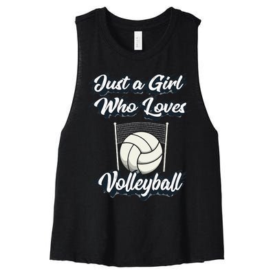 Just A Girl Who Love Volleyball Women's Racerback Cropped Tank