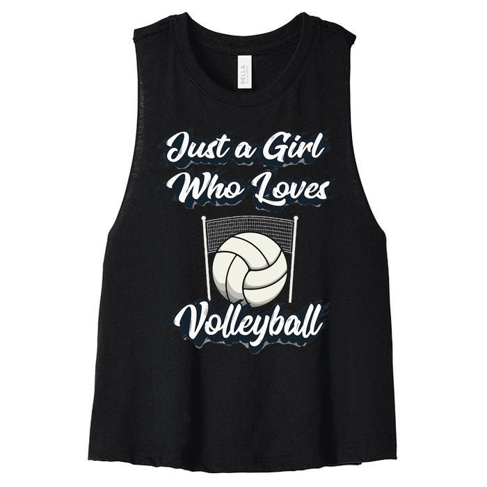 Just A Girl Who Love Volleyball Women's Racerback Cropped Tank