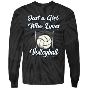 Just A Girl Who Love Volleyball Tie-Dye Long Sleeve Shirt