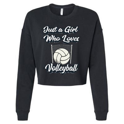 Just A Girl Who Love Volleyball Cropped Pullover Crew