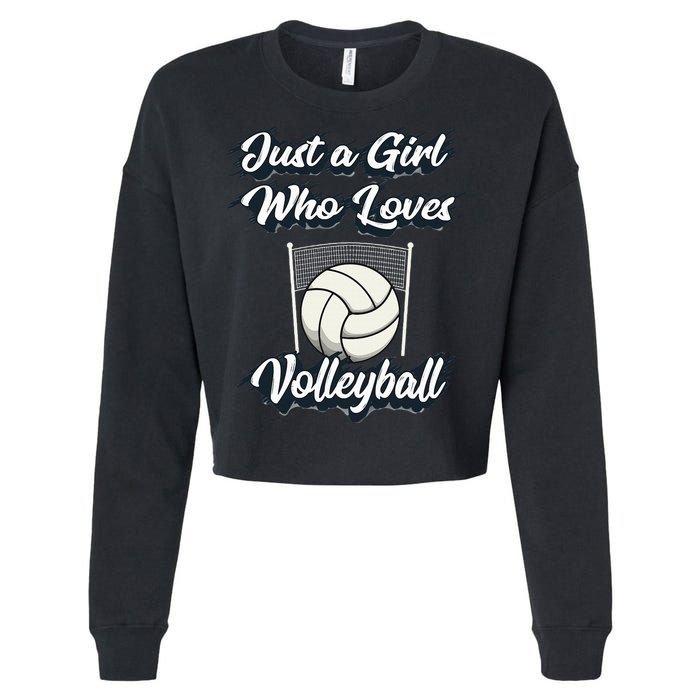 Just A Girl Who Love Volleyball Cropped Pullover Crew