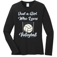 Just A Girl Who Love Volleyball Ladies Long Sleeve Shirt