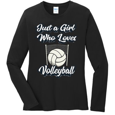 Just A Girl Who Love Volleyball Ladies Long Sleeve Shirt