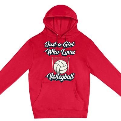 Just A Girl Who Love Volleyball Premium Pullover Hoodie