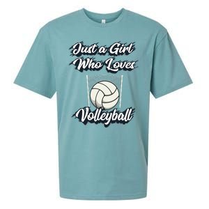 Just A Girl Who Love Volleyball Sueded Cloud Jersey T-Shirt