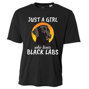 Just A Girl Who Loves Black Labs Clothes Gift Black Labrador Cooling Performance Crew T-Shirt