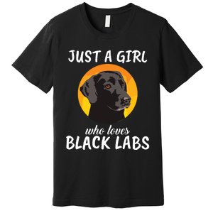 Just A Girl Who Loves Black Labs Clothes Gift Black Labrador Premium T-Shirt