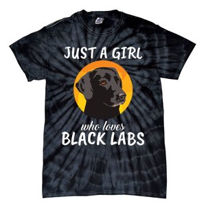 Just A Girl Who Loves Black Labs Clothes Gift Black Labrador Tie-Dye T-Shirt