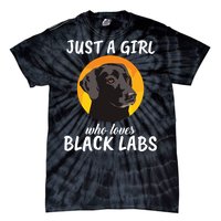 Just A Girl Who Loves Black Labs Clothes Gift Black Labrador Tie-Dye T-Shirt