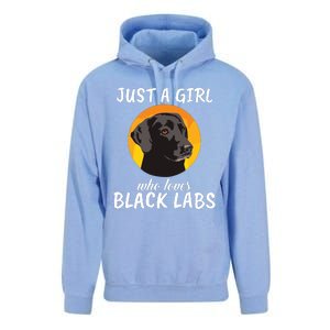 Just A Girl Who Loves Black Labs Clothes Gift Black Labrador Unisex Surf Hoodie