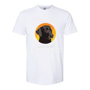 Just A Girl Who Loves Black Labs Clothes Gift Black Labrador Softstyle CVC T-Shirt