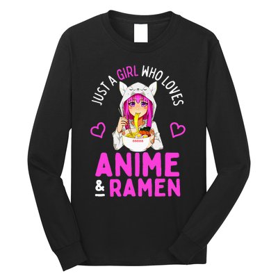 Just a Girl Who Loves Anime and Ra Bowl Japanese Long Sleeve Shirt