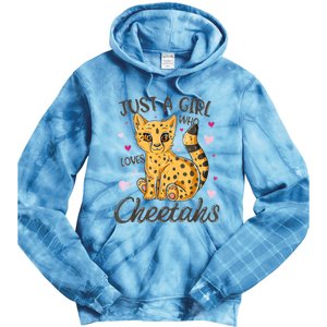 Just A Girl Who Loves Cheetahs Women Cheetah Cat Lover Gift Tie Dye Hoodie