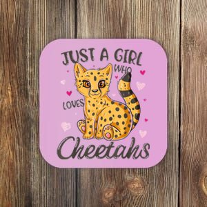 Just A Girl Who Loves Cheetahs Women Cheetah Cat Lover Gift Coaster