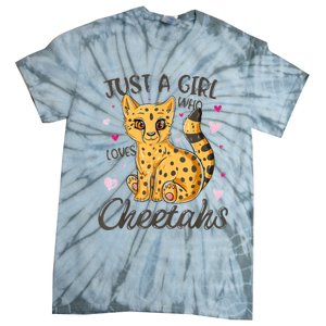 Just A Girl Who Loves Cheetahs Women Cheetah Cat Lover Gift Tie-Dye T-Shirt