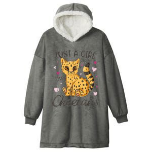 Just A Girl Who Loves Cheetahs Women Cheetah Cat Lover Gift Hooded Wearable Blanket