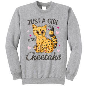 Just A Girl Who Loves Cheetahs Women Cheetah Cat Lover Gift Tall Sweatshirt