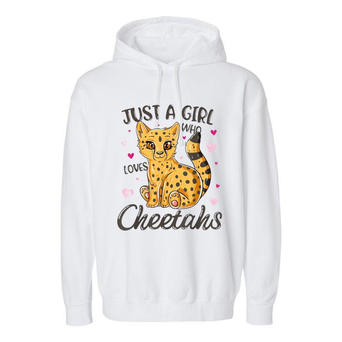 Just A Girl Who Loves Cheetahs Women Cheetah Cat Lover Gift Garment-Dyed Fleece Hoodie