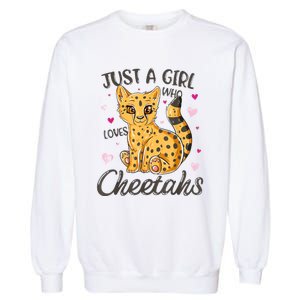 Just A Girl Who Loves Cheetahs Women Cheetah Cat Lover Gift Garment-Dyed Sweatshirt