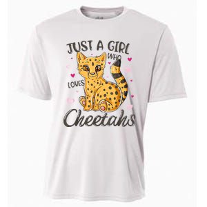 Just A Girl Who Loves Cheetahs Women Cheetah Cat Lover Gift Cooling Performance Crew T-Shirt