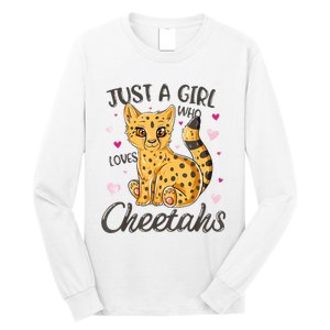 Just A Girl Who Loves Cheetahs Women Cheetah Cat Lover Gift Long Sleeve Shirt