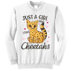 Just A Girl Who Loves Cheetahs Women Cheetah Cat Lover Gift Sweatshirt