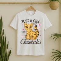 Just A Girl Who Loves Cheetahs Women Cheetah Cat Lover Gift T-Shirt