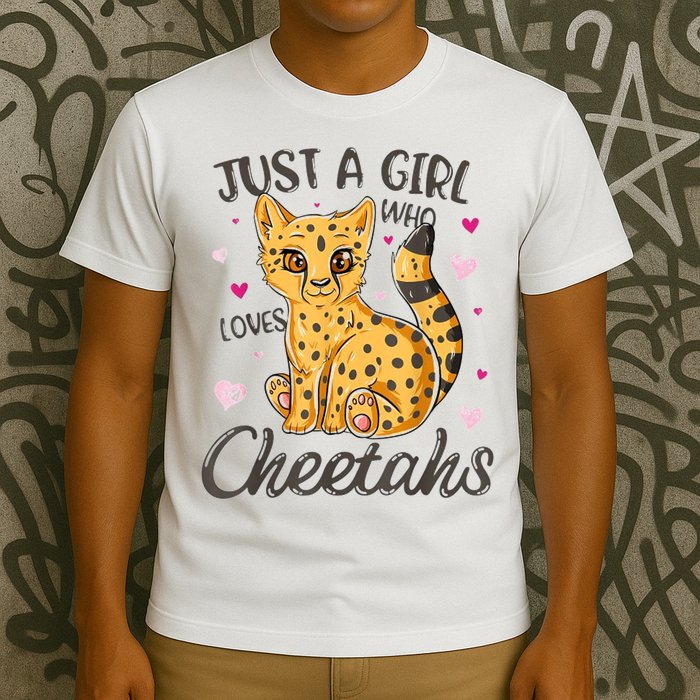 Just A Girl Who Loves Cheetahs Women Cheetah Cat Lover Gift T-Shirt