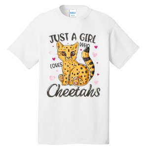 Just A Girl Who Loves Cheetahs Women Cheetah Cat Lover Gift Tall T-Shirt