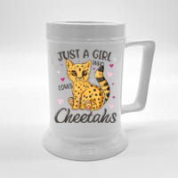 Just A Girl Who Loves Cheetahs Women Cheetah Cat Lover Gift Beer Stein