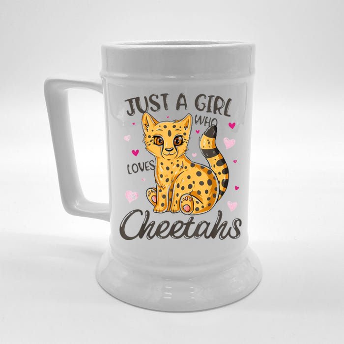 Just A Girl Who Loves Cheetahs Women Cheetah Cat Lover Gift Beer Stein