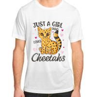 Just A Girl Who Loves Cheetahs Women Cheetah Cat Lover Gift Adult ChromaSoft Performance T-Shirt