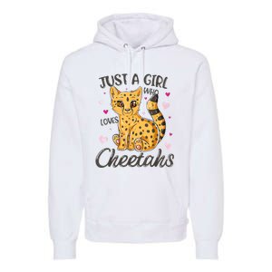 Just A Girl Who Loves Cheetahs Women Cheetah Cat Lover Gift Premium Hoodie