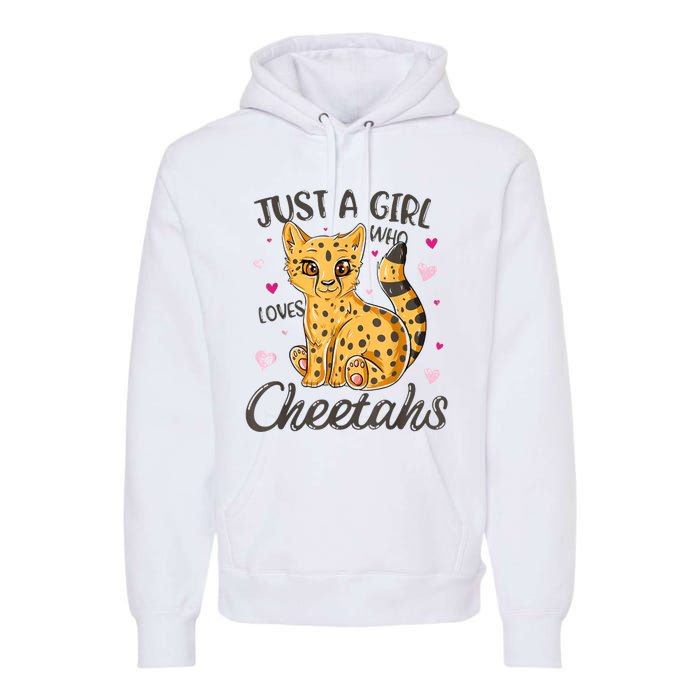 Just A Girl Who Loves Cheetahs Women Cheetah Cat Lover Gift Premium Hoodie