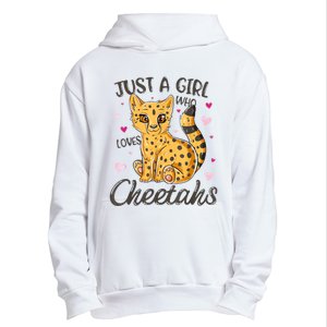 Just A Girl Who Loves Cheetahs Women Cheetah Cat Lover Gift Urban Pullover Hoodie