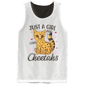 Just A Girl Who Loves Cheetahs Women Cheetah Cat Lover Gift Mesh Reversible Basketball Jersey Tank