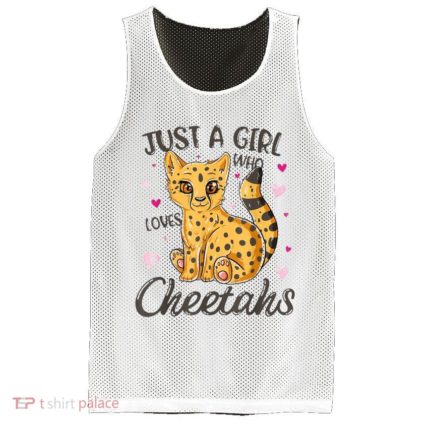 Just A Girl Who Loves Cheetahs Women Cheetah Cat Lover Gift Mesh Reversible Basketball Jersey Tank