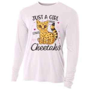 Just A Girl Who Loves Cheetahs Women Cheetah Cat Lover Gift Cooling Performance Long Sleeve Crew