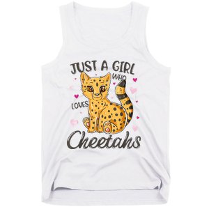 Just A Girl Who Loves Cheetahs Women Cheetah Cat Lover Gift Tank Top